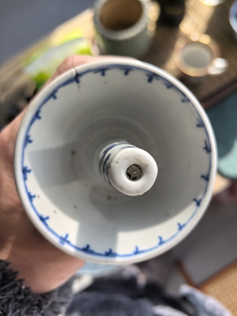 古玩陶瓷青花龍紋燭臺真品鑒賞圖