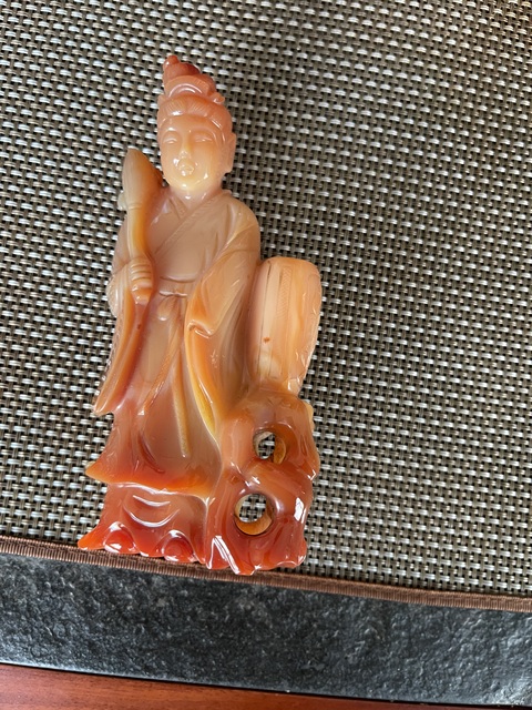 古玩玉器觀音擺件真品鑒賞圖