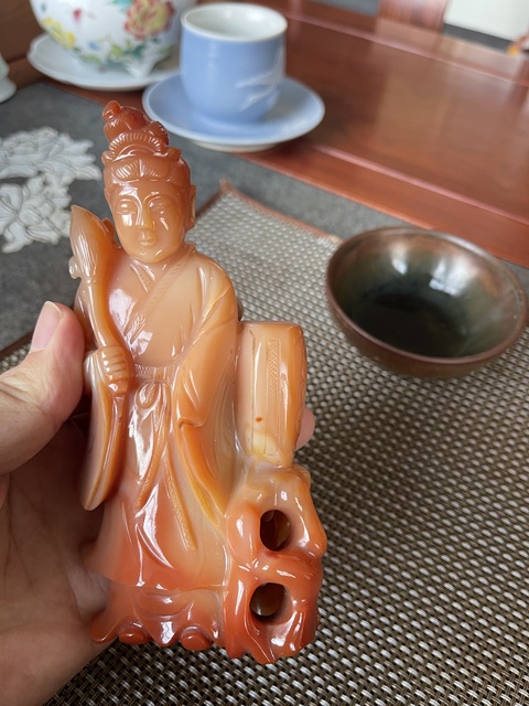 古玩玉器觀音擺件真品鑒賞圖