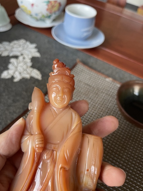 古玩玉器觀音擺件真品鑒賞圖