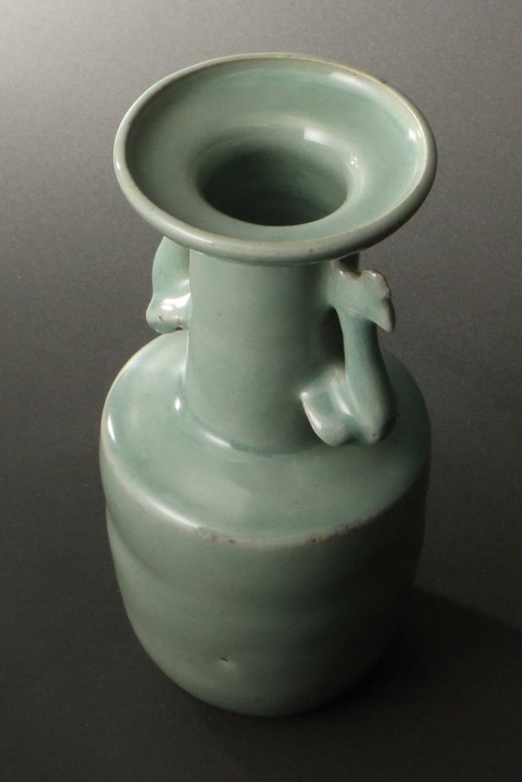 古玩陶瓷龍泉窯鳳耳瓶真品鑒賞圖
