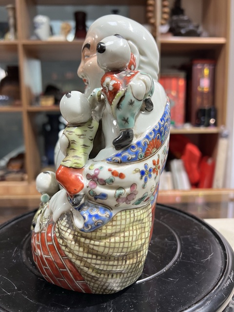 古玩陶瓷民國粉彩彌勒佛真品鑒賞圖