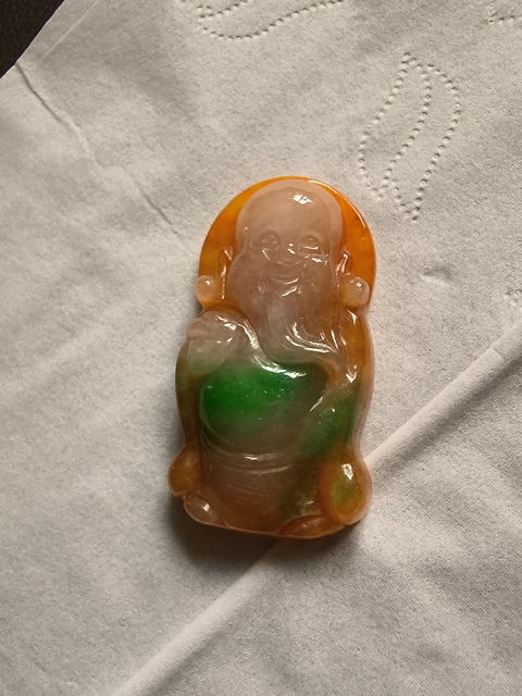 古玩玉器“染色”非天然翡翠掛件真品鑒賞圖