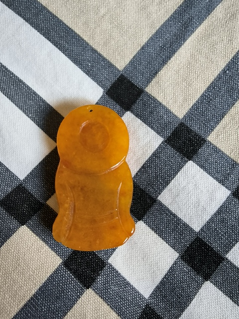 古玩玉器“染色”非天然翡翠掛件真品鑒賞圖