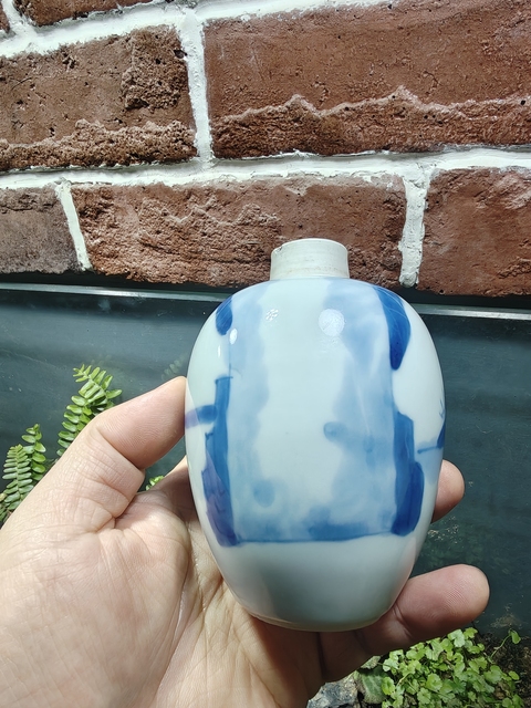 古玩陶瓷清康熙 青花人物紋小罐真品鑒賞圖