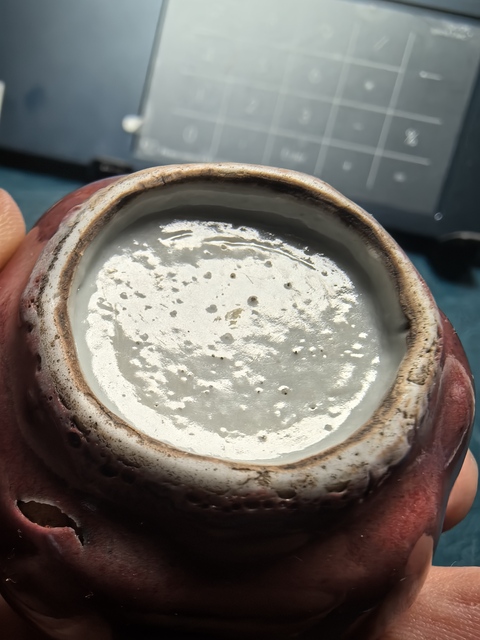 古玩陶瓷清晚期紅釉水盂真品鑒賞圖