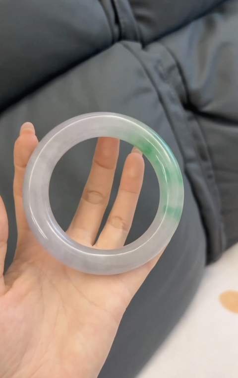 古玩玉器“染色”非天然翡翠手鐲真品鑒賞圖