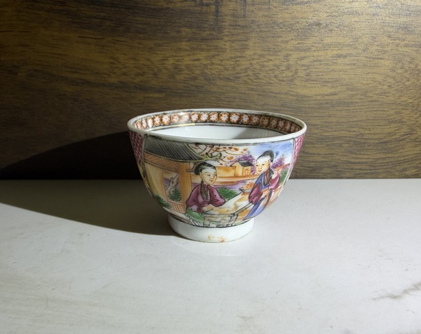 古玩陶瓷乾隆廣彩滿大人人物故事杯拍賣，當前價格2988元