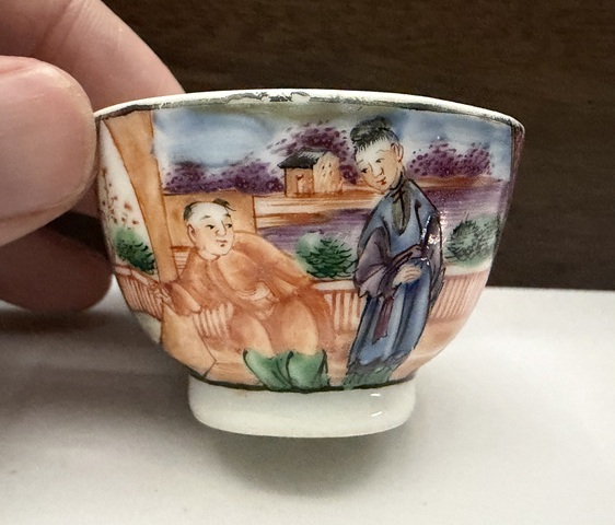 古玩陶瓷乾隆廣彩滿大人人物故事杯拍賣，當前價格2988元