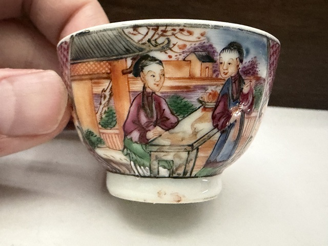 古玩陶瓷乾隆廣彩滿大人人物故事杯拍賣，當前價格2988元