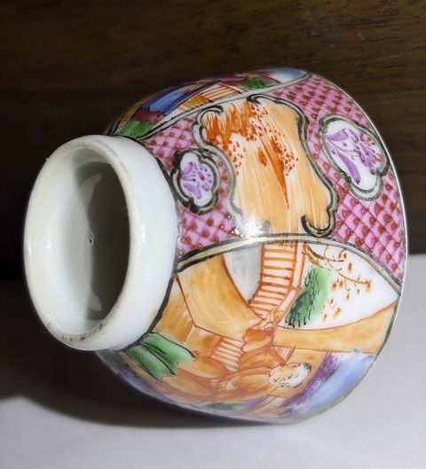 古玩陶瓷乾隆廣彩滿大人人物故事杯拍賣，當前價格2988元