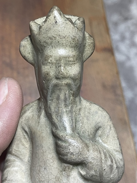 古玩陶瓷白釉人物瓷塑真品鑒賞圖