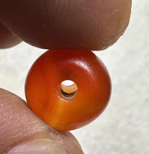 古玩玉器紅瑪瑙珠真品鑒賞圖