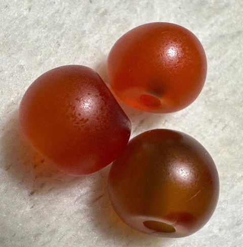 古玩玉器紅瑪瑙珠真品鑒賞圖