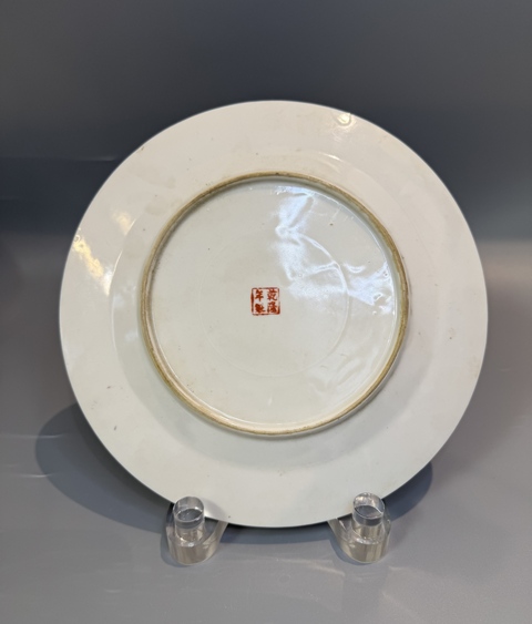 古玩陶瓷粉彩百花不落地紋盤真品鑒賞圖