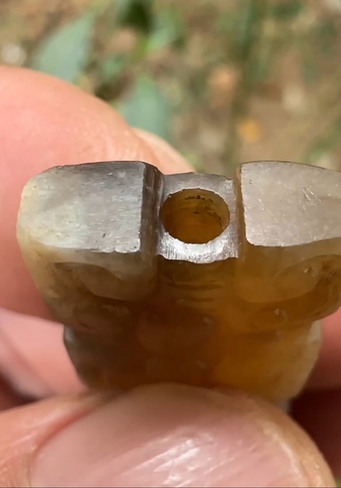 古玩玉器龍紋玉勒子真品鑒賞圖