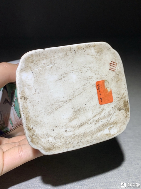 古玩陶瓷花鳥瑞獸五彩瓶真品鑒賞圖