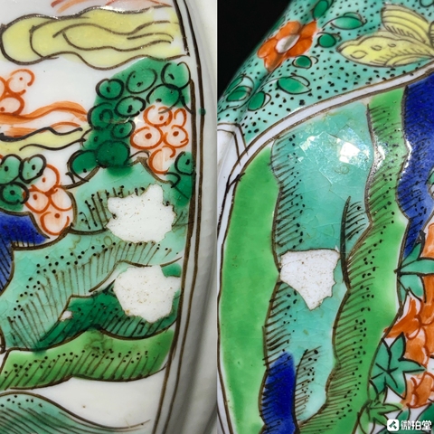 古玩陶瓷花鳥瑞獸五彩瓶真品鑒賞圖