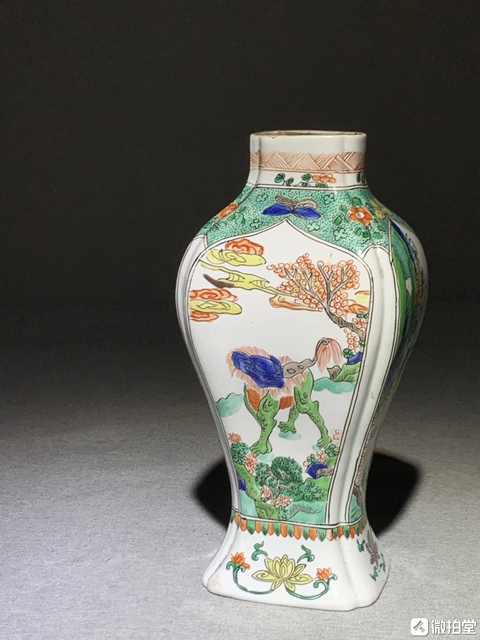 古玩陶瓷花鳥瑞獸五彩瓶真品鑒賞圖