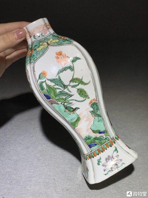 古玩陶瓷花鳥瑞獸五彩瓶真品鑒賞圖