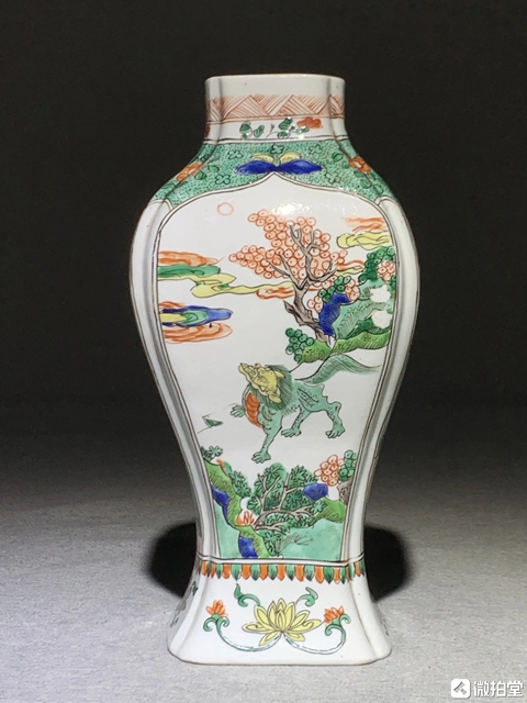 古玩陶瓷花鳥瑞獸五彩瓶真品鑒賞圖