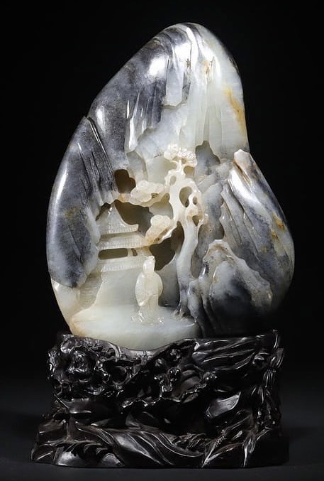 古玩玉器和田玉雕“人物故事”山子擺件真品鑒賞圖