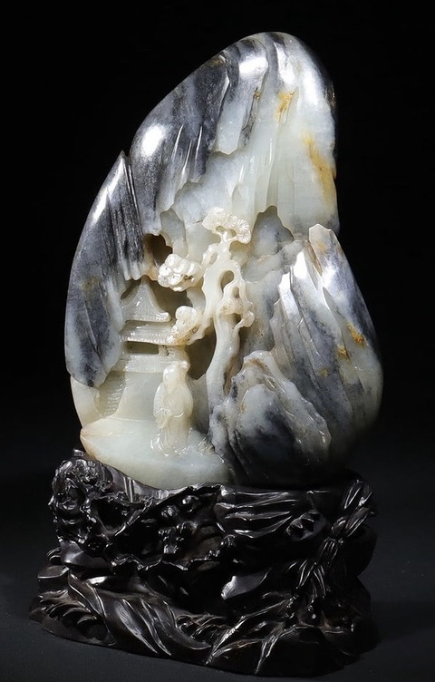 古玩玉器和田玉雕“人物故事”山子擺件真品鑒賞圖