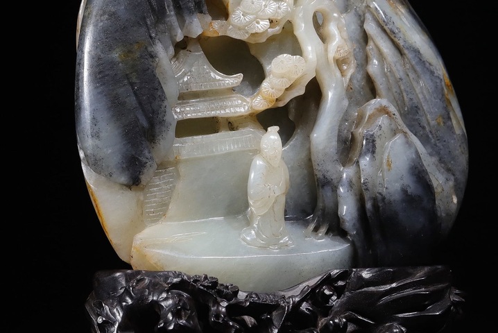 古玩玉器和田玉雕“人物故事”山子擺件真品鑒賞圖