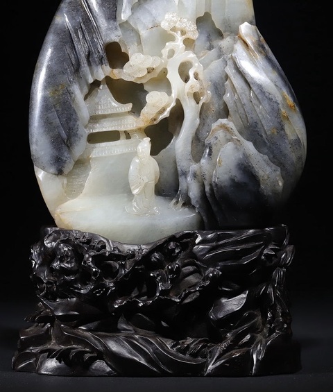 古玩玉器和田玉雕“人物故事”山子擺件真品鑒賞圖