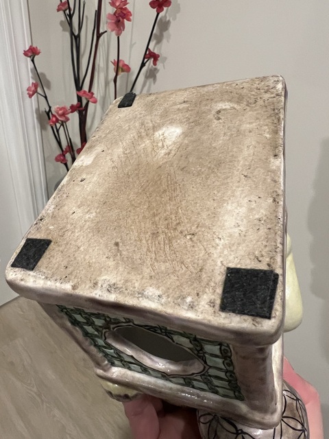 古玩陶瓷素三彩獅子塑像真品鑒賞圖