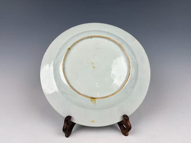 古玩陶瓷清雍乾·粉彩鶴紋折沿盤拍賣，當(dāng)前價格99元