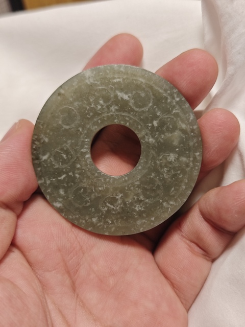 古玩玉器渦紋玉璧真品鑒賞圖