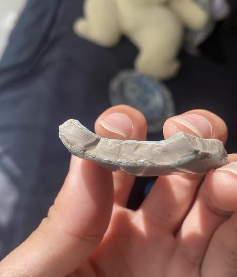 古玩陶瓷汝窯瓷片真品鑒賞圖