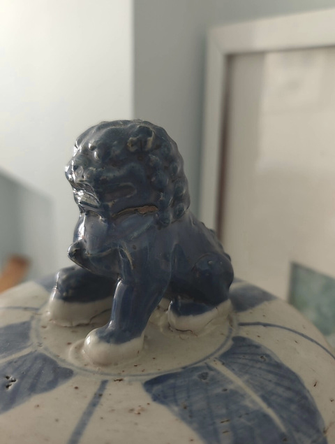 古玩陶瓷青花龍穿花卉紋將軍罐真品鑒賞圖