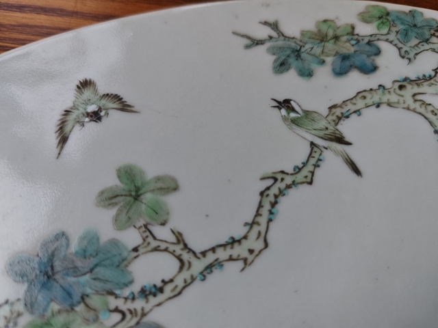 古玩陶瓷清晚期粉彩五倫圖瓷板真品鑒賞圖