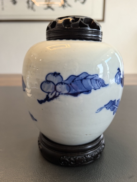 古玩陶瓷晚清青花博古圖罐真品鑒賞圖