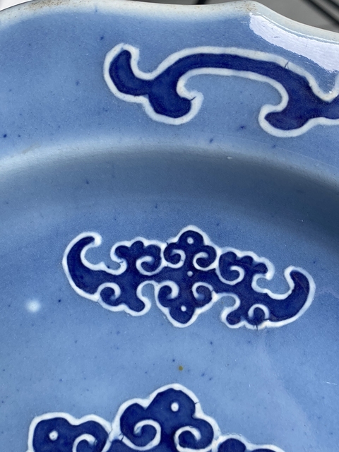 古玩陶瓷五福同壽盤真品鑒賞圖