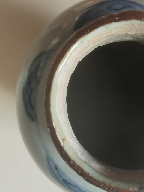 古玩陶瓷花果紋青花罐真品鑒賞圖