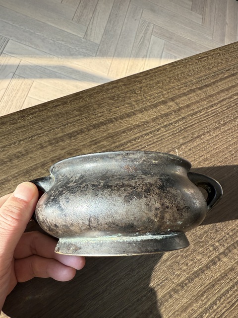 古玩銅器蚰龍耳爐真品鑒賞圖