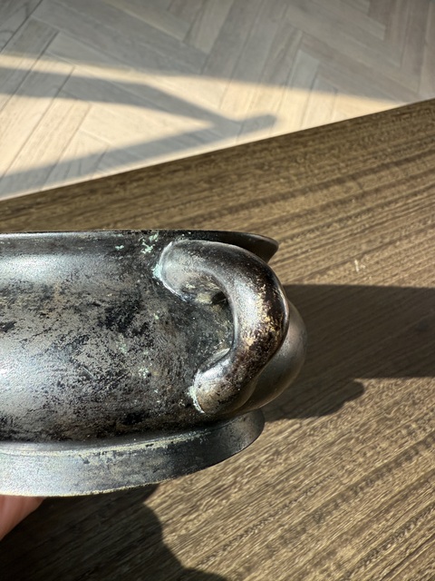 古玩銅器蚰龍耳爐真品鑒賞圖