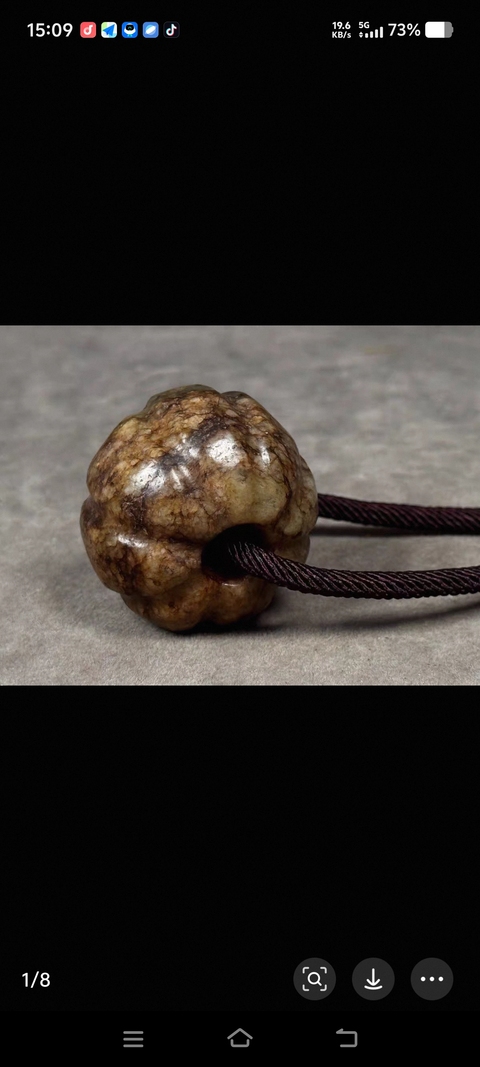 古玩玉器和田玉雕“瓜棱珠”真品鑒賞圖