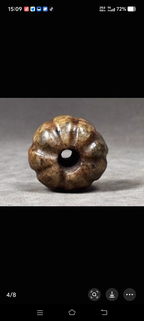 古玩玉器和田玉雕“瓜棱珠”真品鑒賞圖