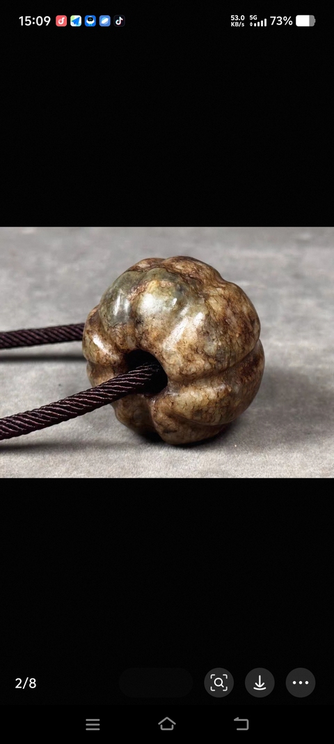 古玩玉器和田玉雕“瓜棱珠”真品鑒賞圖