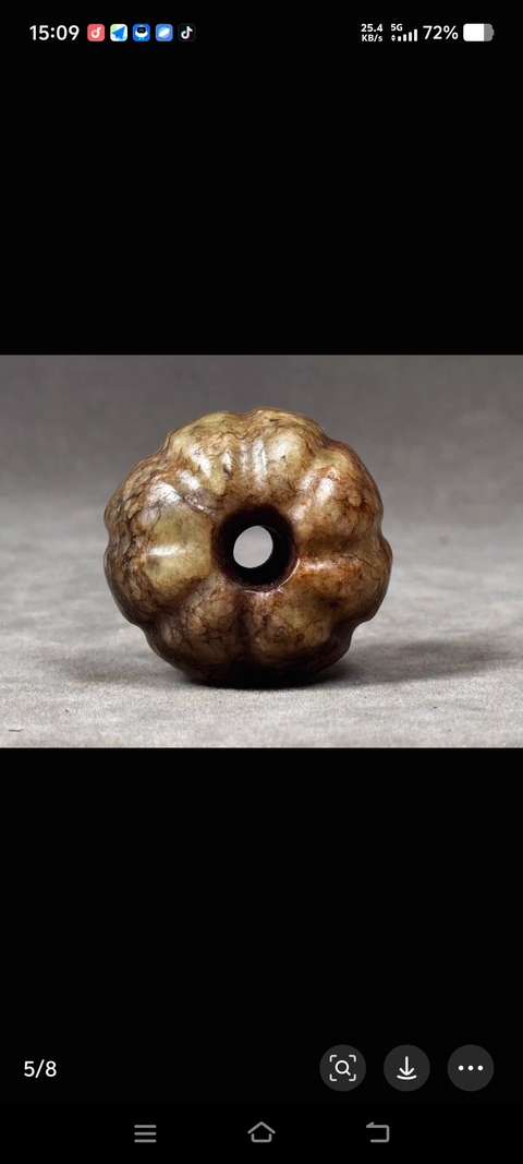 古玩玉器和田玉雕“瓜棱珠”真品鑒賞圖