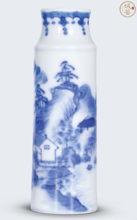 古玩陶瓷青花山水鼻煙壺真品鑒賞圖