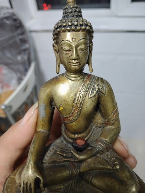 古玩銅器銅釋迦摩尼真品鑒賞圖