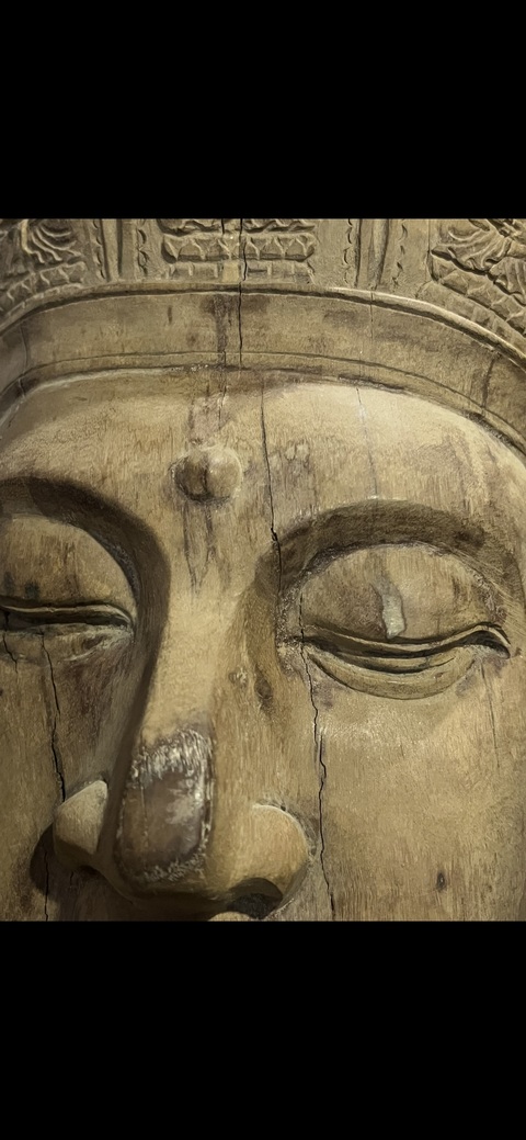 古玩雜項木佛頭真品鑒賞圖