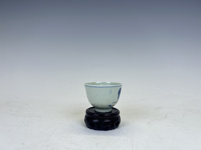 古玩陶瓷清晚·青花太公垂釣杯拍賣，當前價格0元