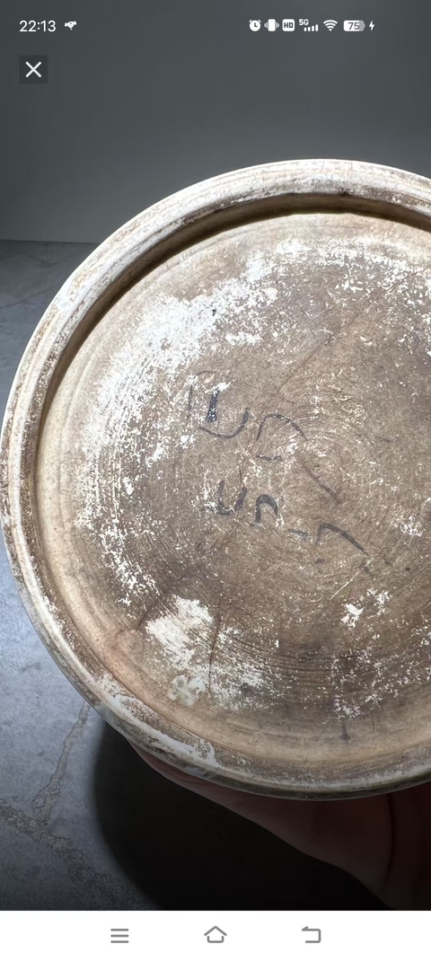 古玩陶瓷山水紋青花筆筒真品鑒賞圖