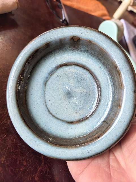 古玩陶瓷元鈞折沿洗真品鑒賞圖